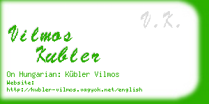 vilmos kubler business card